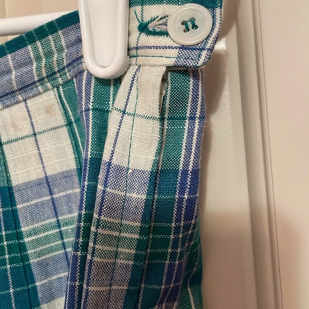 Vintage Country Sophisticates Petite by Pendleton Plaid Green and White Skirt - Picture 6 of 8